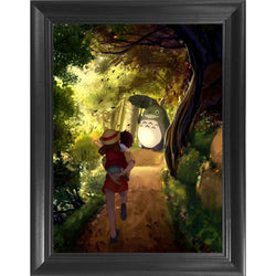 My Neighbor Totoro - Hayao Miyazaki Japanese Anime 3D Poster Wall Art Decor Framed Print | 14.5x18.5 | Lenticular Posters & Pictures | Memorabilia Gifts for Guys & Girls Bedroom | Spirited Away Movies