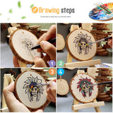 5ARTH Natural Wood Slices - 30 Pcs 3.5"- 4" Craft Unfinished Wood kit Predrilled with Hole Wooden Circles for Arts Wood Slices Christmas Ornaments DIY Crafts