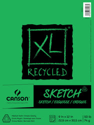 Canson 100510921  XL Recycled Sketch Pad, 9"X12" Fold Over Bound
