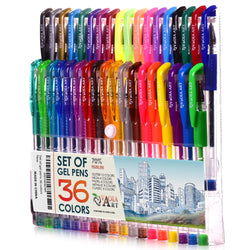 Color Gel Pens - Gel Pens for Kids - Coloring Pens - Gel Pens Set - Pen Sets for Girls - Spirograph Pens - Pen Art Set - Artist Gel Pens - Sparkle Pens for Kids - 36 Gel Pens - Arts Pens (36)