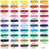Acrylic Paint Set by GenCrafts - Set of 50 Premium Vibrant Colors - (22 ml, 0.74 oz.) - Quality Non Toxic Pigment Paints for Canvas, Fabric, Wood, Crafts, and More - for All Artists: Adults and Kids