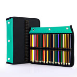 YOUSHARES 54 Slots Pencil Sleeve - Standard 3 Ring Binder Designed Pencil Page Compatible with 216 Slots Pencil Case for Watercolor Pencil, Gel Pen & Cosmetic Brush (Green)