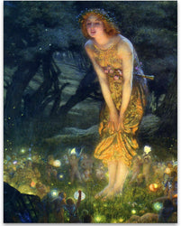 Fairy Painting Neoclassical Art Print - Midsummer Eve by Edward Robert Hughes - 11x14 Unframed Print - Perfect Vintage Home Decor and Great Gift for Those That Believe In Fairies a Pixie Dust