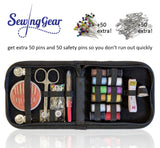 Compact Sewing Kit for Home, Travel, Camping & Emergency. Best Gift for Kids, Girls, Beginners & Adults. Quality Premium Mini Sew Supplies Set. Expansive Case with 100 Extra Pins & Safety Pins