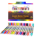 Acrylic Paint Markers,18 Colors Extra Fine Point Acrylic Paint Pens Set by Smart Color Art,Permanent Water Based, Great for Rock, Wood, Fabric, Glass, Metal, Ceramic, DIY Crafts (18 colors)