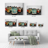 Decorative Canvas Print Vintage Volkswagen Van Bus Art Modern Wall Décor Artwork Wrapped Wood Stretcher Bars - Ready to Hang -%100 Handmade in The USA - 19x28