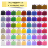 MIAHART 158 Pcs Embroidery Floss Kit, Includes 57 Color Embroidery Threads with Organizer Box, 101 Pcs Cross Stitch Tool Kits for Friendship Bracelet String Making