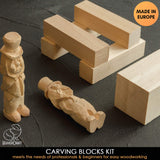 BeaverCraft Wood Carving Kit S16 - Whittling Wood Knives Kit - Widdling Kit for Beginners - Wood Carving Knife Set Wood Blocks Blank (Whittling Knives Kit)
