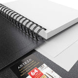 Arteza Watercolor Sketchbooks, 5.5x8.5-inch, 3-Pack, Black Hardcover Journal, 96 Sheets, 140lb/300gsm Watercolor Paper Pad, Spiral Bound Book for Watercolor, Gouache, Acrylics, Pencils, Wet/Dry Media