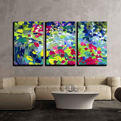 wall26 - 3 Piece Canvas Wall Art - Oil Painting Vector Illustration. I, The Artist, Owns The Copyright - Modern Home Decor Stretched and Framed Ready to Hang - 24"x36"x3 Panels