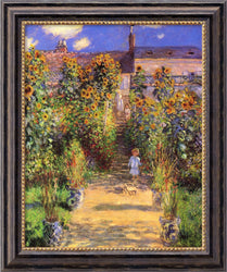 Framed Canvas Wall Art Print The Artist's Garden at Vetheuil, 1880 by Claude Monet 19.75 x 23.75
