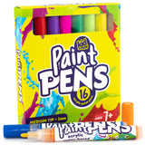 Kid Awesome Acrylic Paint Pens | 16 Medium Tip, Water Based Paint Markers for Rock Painting, Stone, Canvas, Ceramic, Glass, Mugs, Pottery, and Wood Crafts