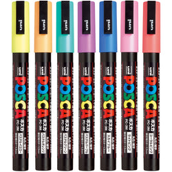 Uni Posca Paint Marker Pen, Fine Point, Set of 7 Natural Color (PC-3M 7C)