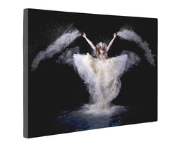 Niwo Art (TM - White Skirt Dancing Angel - Ballet Dancing Series. Modern Abstract Oil Painting Reproduction. Giclee Canvas Prints Wall Art for Home Decor, Stretched and Framed Ready to Hang