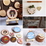 5ARTH Natural Wood Slices - 30 Pcs 3.5"- 4" Craft Unfinished Wood kit Predrilled with Hole Wooden Circles for Arts Wood Slices Christmas Ornaments DIY Crafts