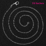 Necklace Chain Bulk, Cridoz 36 Pack Jewelry Chain Silver Plated Necklace Chains for Jewelry Making, 1.2 mm (24 Inches)