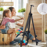 Easel Stand, Ohuhu 72" Artist Easels for Display, Aluminum Metal Tripod Field Easel with Bag for Table-Top/Floor/Flip Charts, Black Art Easels W/Adjustable Height 25-72" for Back to School