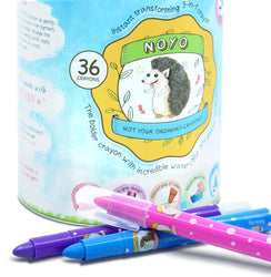 NOYO 36 Colors Gel Crayons for Toddlers and Kids | Non Toxic | 3 in 1 Washable Bolder Crayons-Pastel-Watercolor Paint Effects