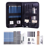 H & B Sketching Pencils Set, Drawing Pencils and Sketch Kit, 40-Piece Complete Artist Kit Includes Graphite Pencils, Pastel Stick and Eraser, Professional Sketch Pencils Set for Drawing