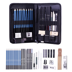 H & B Sketching Pencils Set, Drawing Pencils and Sketch Kit, 40-Piece Complete Artist Kit Includes Graphite Pencils, Pastel Stick and Eraser, Professional Sketch Pencils Set for Drawing