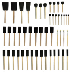 FW-BRUSH Round Stencil Brush and Small Foam Brush Set with High Density Foam 50pcs for Small Crafting(5/16", 1/2", 3/4", 1", 1-1/2", 2")
