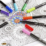 Bic Intensity Fine Felt Tip Pens Fine Point (0.8 mm) - Assorted Pastel Colours, Pack of 6