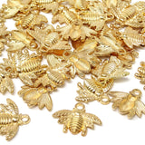 Honbay 50PCS Alloy Bee Honeybee Charm Pendants, DIY Craft Jewelry Making Accessory, 21x16mm (KC Gold)