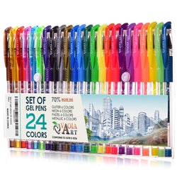 Color Gel Pens - Gel Pens for Kids - Coloring Pens - Gel Pens Set - Pen Sets for Girls - Spirograph Pens - Pen Art Set - Artist Gel Pens - Sparkle Pens for Kids - 24 Gel Pens - Arts Pens