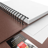 Arteza Sketch Book, 5.5x8.5-inch, 3-Pack, Brown Drawing Pads, 300 Sheets Total, 68 lb 100 GSM, Hardcover Sketchbook, Spiral-Bound, Use with Pencils, Charcoal, Pens, Crayons & Other Dry Media
