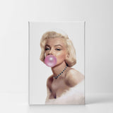 Marilyn Monroe Bubble Gum Chewing Gum Canvas Print Home Decor/Iconic Wall Art/Gallery Wrapped Canvas Art Stretched/Ready to Hang (12 x 8)