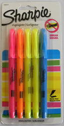 Sharpie Accent Pocket Style Highlighters, Chisel Tip, Assorted, 5/Pack