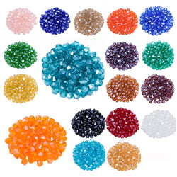 Lot 1800pcs Glass Bicone Beads - LONGWIN Wholesale 4mm Bicone Shaped Crystal Faceted Beads Jewelry Making Supply for DIY Beading Projects, Bracelets, Necklaces, Earrings & Other Jewelries (Color 2)
