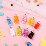 Colorful Gummy Bear Charms Pendants Resin Bear Keychains for DIY Jewelry Necklace Supplies (108 Pieces)