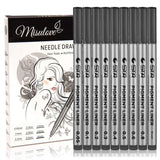 Black Fineliner Pens, Archival ink, 9 Size Micro Fine Point Drawing Pens, Multiliner for Drawing, Sketching, Anime, Technical Drawing, Bullet Journaling, Office Documents, Bullet Journaling