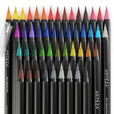 Arteza Complete Art Bundle, 72 Color Fineliner Pen Set, 48 Color Real Brush Pen Set & a 2 Pack of 9x12-inch 60-Sheet Mixed Media Pads for Professional & Beginning Artists & Students