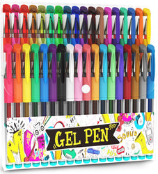 36 Pack - Unique Colorful Gel Pen Set Colored Pen Fine Point Art Marker Pens for Adult Coloring Books Kid Doodling Scrap-Booking Drawing Writing Sketching Highlighter Pens