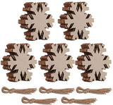 KSPOWWIN 50pcs Snowflakes Blank Wood Slices for DIY Christmas Ornaments Hanging Decorations, Unfinished Wooden Christmas Cutouts Ornaments