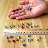Chengmu 8mm Round Glass Beads for Jewelry Making Faceted Shape 450pcs AB Colorful Like Rainbow Crystal Spacer Beads Assortments Supplies for Bracelet Necklace with Elastic Cord Storage Box
