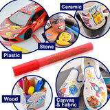 Acrylic Paint Pens for Rock Painting, ParKoo 12 Colors Permanent Paint Markers for Wood, Metal, Glass, Ceramic, Fabric, Canvas Mugs, Medium Tip with Quick Dry, Water Resistant Opaque Ink