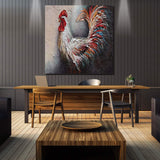 Painting Canvas Wall Art Colorful Chicken Poultry Animal Giclee Artwork Modern Framed Prints Ready to Hang Wall Paintings for Living Room Bedroom Kitchen Home Decorations 24x24inch