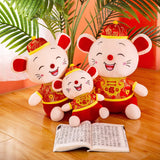 Ruzucoda Plush Happy Rat Mouse Stuffed Animals Toys 2020 Chinese New Year Zodiac Animal Mascot Gifts Red 11 Inches
