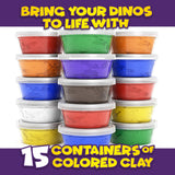 Creative Kids Build Your Own Dinosaur Air Dry Magic Clay Boys Crafts Set for Kids - 3 x 3D Dino Puzzles with 15 x Molding Modelling Clay - STEM Educational Set - Gift for Boys & Girls Age 6+