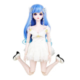 EVA BJD 22 inch 1/3 White Angel Fairy Girl + Feather Wing Ball Joint Doll BJD SD Dolls Gift Toy Handmade Makeup Full Set