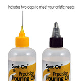Spot On Acrylic Pouring Oil -100% Pure Silicone with Two (2) caps to Meet Your Artistic Needs for Superior Cell Creation - 4 Ounces