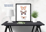 Butterfly Wall Art - Pink Butterflies Decor - Watercolor Art Print - 11x14 - Unframed