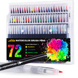 Vacnite Watercolor Markers Brush Pen, Set of 72 Colors with 3 Water Pens, Paint Markers for Adults and Kids, Flexible Real Brush Water Color Pens for Coloring Books, Calligraphy Artists and Beginners