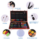 H & B Deluxe Art Set 82-Piece, Portable Wooden Case Art Kit, Kids Art Supplies for Drawing, Painting, for Kids, Teens, Adults Great Gift for Beginner and Serious Artists