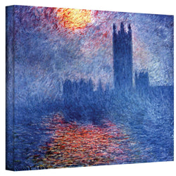 Art Wall Houses of Parliament by Claude Monet Gallery Wrapped Canvas, 24 by 32-Inch