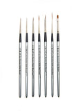 AIT Art Select Red Sable Detail Brush Set, 7 Pure Russian Sable Paint Brushes, Handmade in Germany for Crafting Exquisite Details Using Oil, Acrylic, or Watercolors