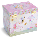 Jewelkeeper Musical Jewelry Box with 2 Pullout Drawers, Glitter Rainbow and Stars Unicorn Design, The Unicorn Tune